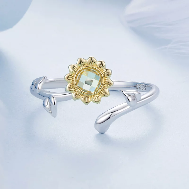 (image pour) Bague ouverte tournesol style PANDORA - BSR549-E - Afficher 3