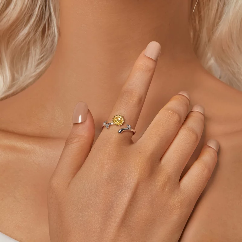(image pour) Bague ouverte tournesol style PANDORA - BSR549-E - Afficher 6