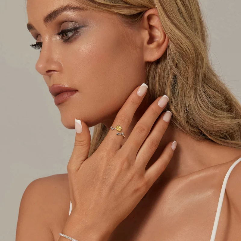 (image pour) Bague ouverte tournesol style PANDORA - BSR549-E - Afficher 7