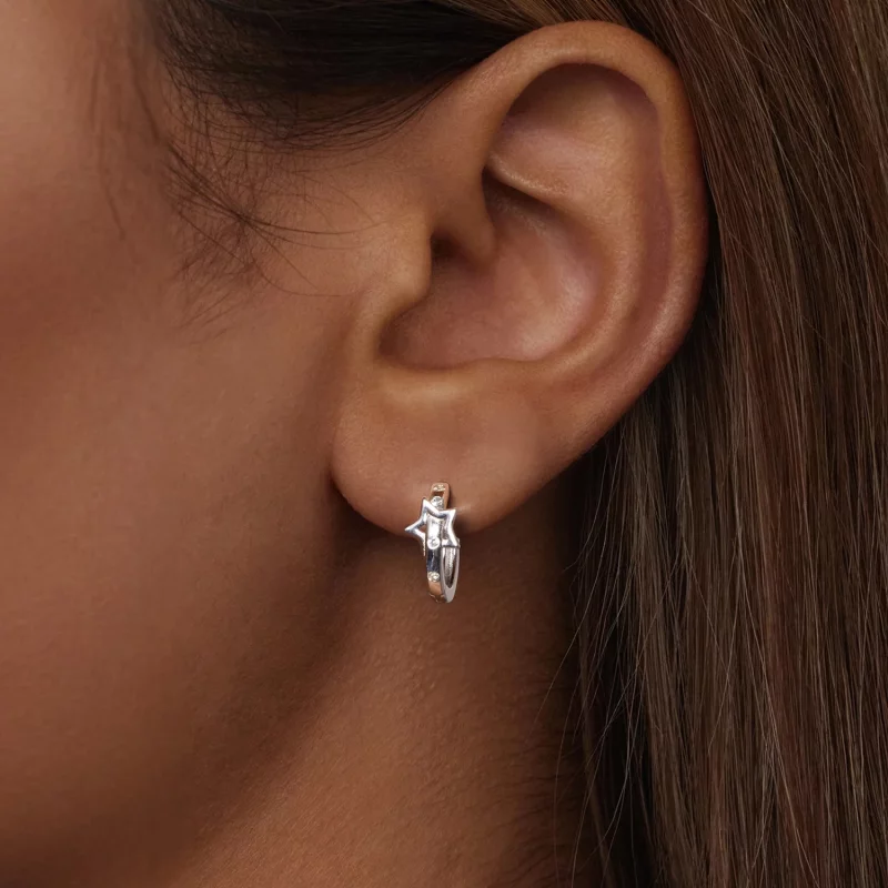 (image pour) Boucles d'oreille à boucle en forme d'étoile style PANDORA - SCE1726 - Afficher 6