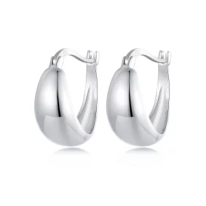 (image pour) Boucles d'oreille à boucle métallique robuste style PANDORA - BSE967