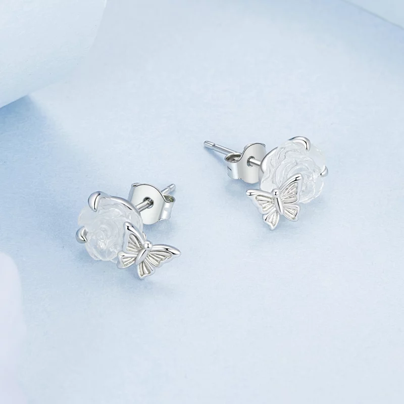 (image pour) Boucles d'oreilles à clou Rose à changement de couleur photosensible de style PA - Afficher 4