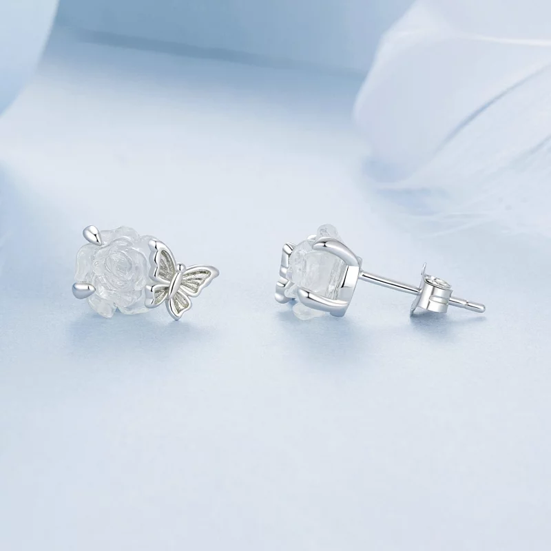 (image pour) Boucles d'oreilles à clou Rose à changement de couleur photosensible de style PA - Afficher 5