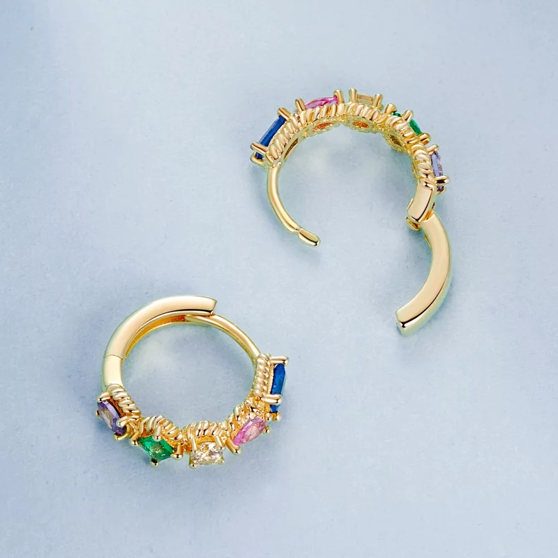 (image pour) Boucles d'oreilles colorées style PANDORA - BSE974 - Afficher 4