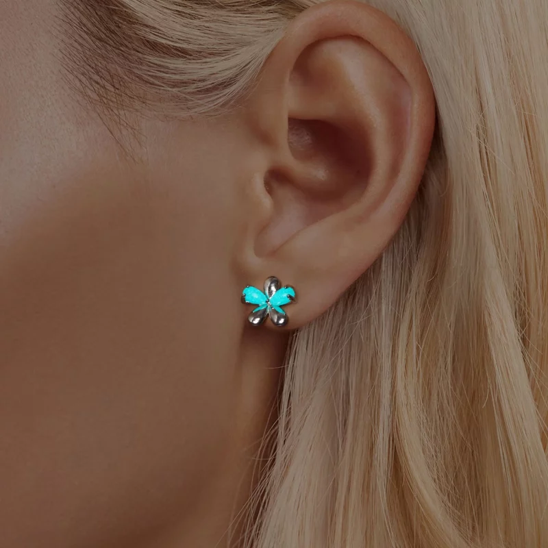 (image pour) Boucles d'oreilles Fleur Lumineuse Style PANDORA - SCE1714 - Afficher 8