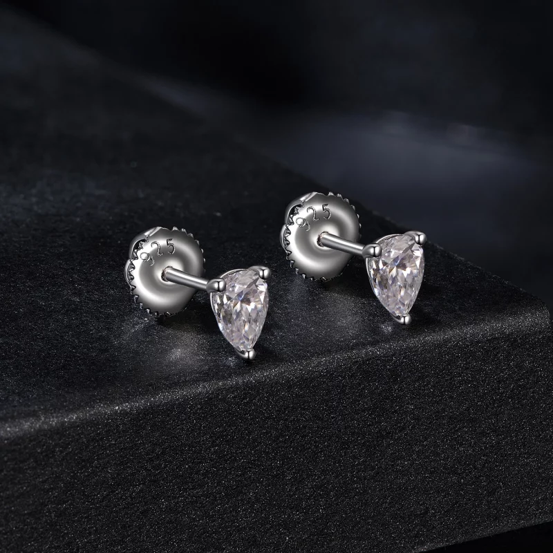 (image pour) Boucles d'oreilles Moissanite en forme de goutte d'eau style PANDORA (Deux certi - Afficher 2