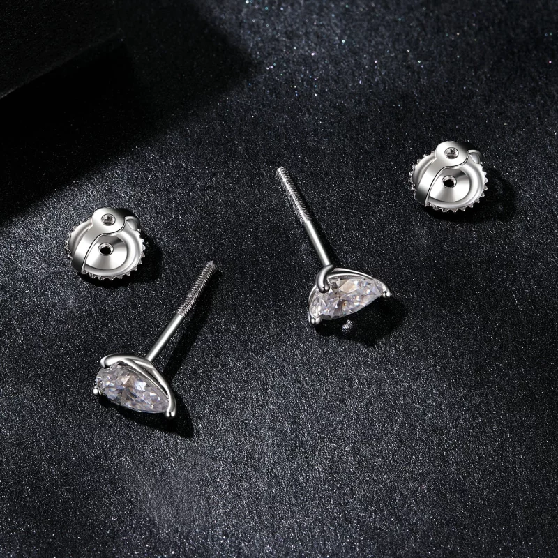 (image pour) Boucles d'oreilles Moissanite en forme de goutte d'eau style PANDORA (Deux certi - Afficher 3