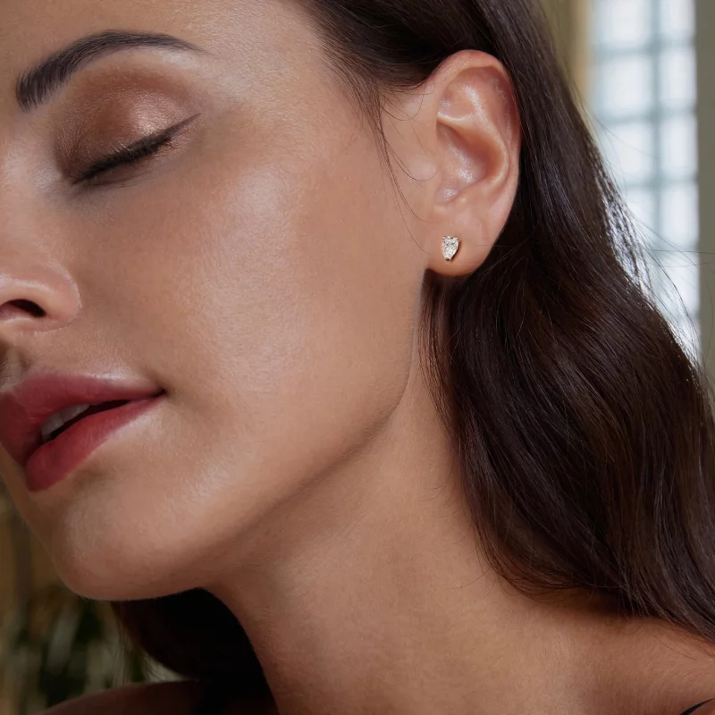 (image pour) Boucles d'oreilles Moissanite en forme de goutte d'eau style PANDORA (Deux certi - Afficher 7
