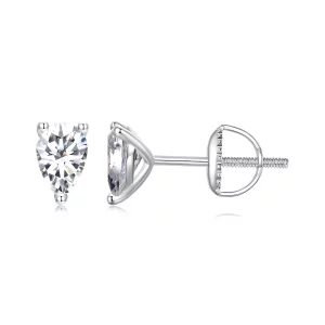 (image pour) Boucles d'oreilles Moissanite en forme de goutte d'eau style PANDORA (Deux certificats) - MSE049