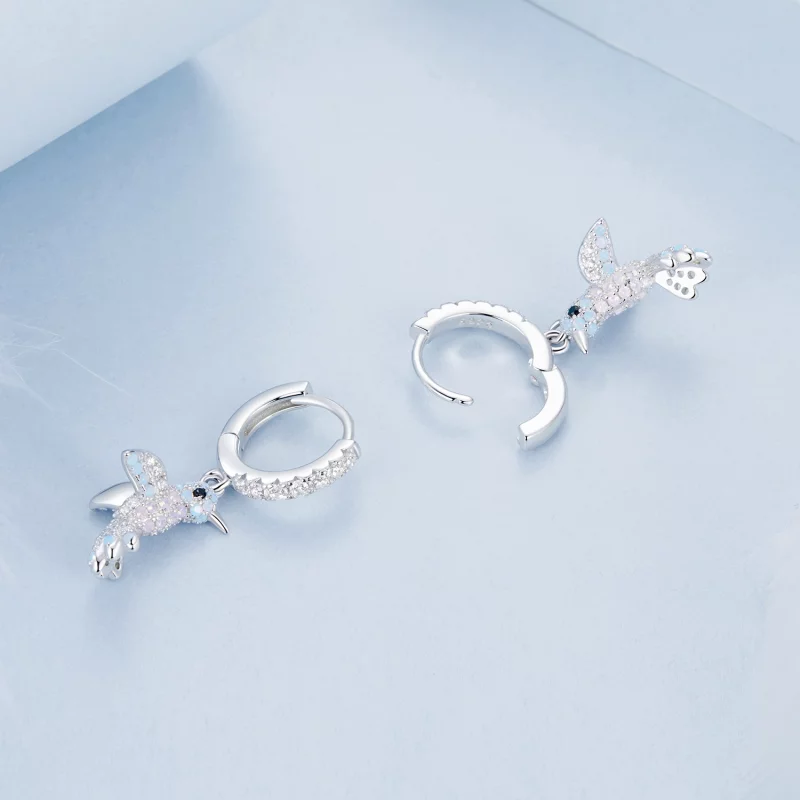 (image pour) Boucles d'oreilles Oiseau entièrement serties Style PANDORA - BSE991 - Afficher 4