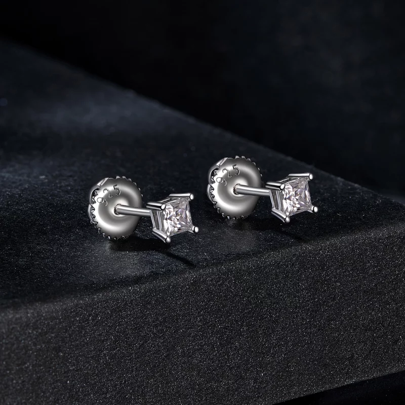 (image pour) Boucles d'oreilles PANDORA Style Princess en Moissanite (Un certificat) - MSE047 - Afficher 2