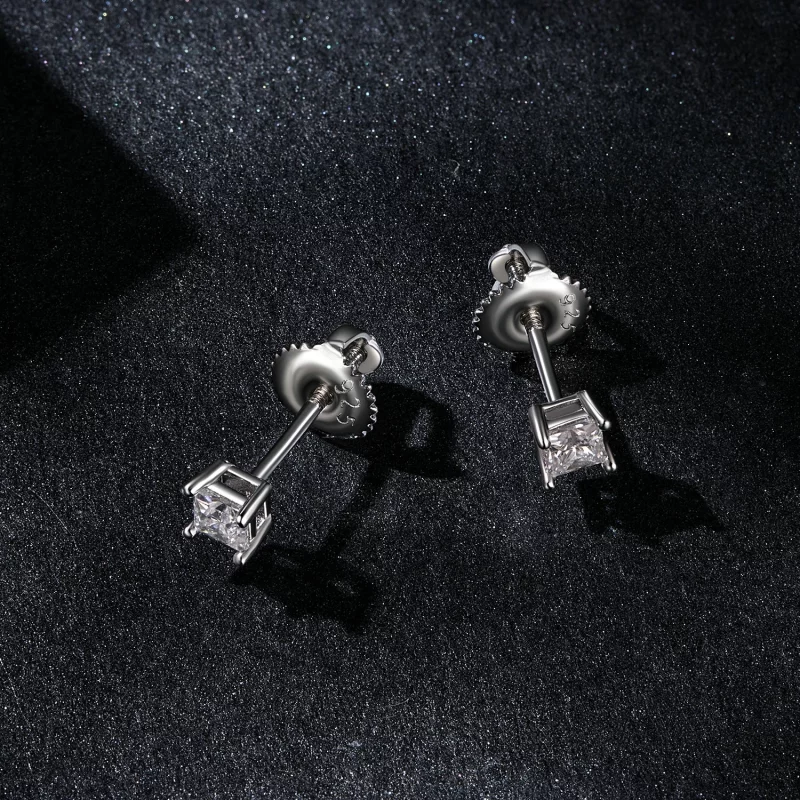 (image pour) Boucles d'oreilles PANDORA Style Princess en Moissanite (Un certificat) - MSE047 - Afficher 3