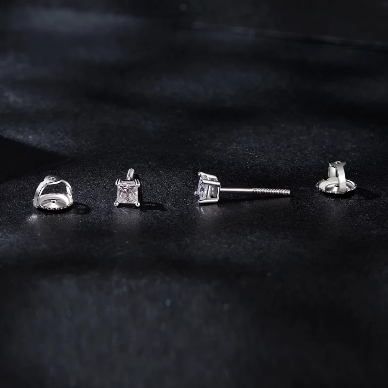 (image pour) Boucles d'oreilles PANDORA Style Princess en Moissanite (Un certificat) - MSE047 - Afficher 4