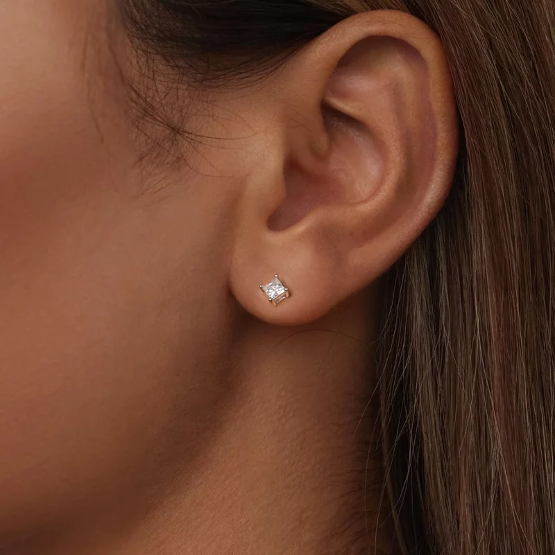 (image pour) Boucles d'oreilles PANDORA Style Princess en Moissanite (Un certificat) - MSE047 - Afficher 5