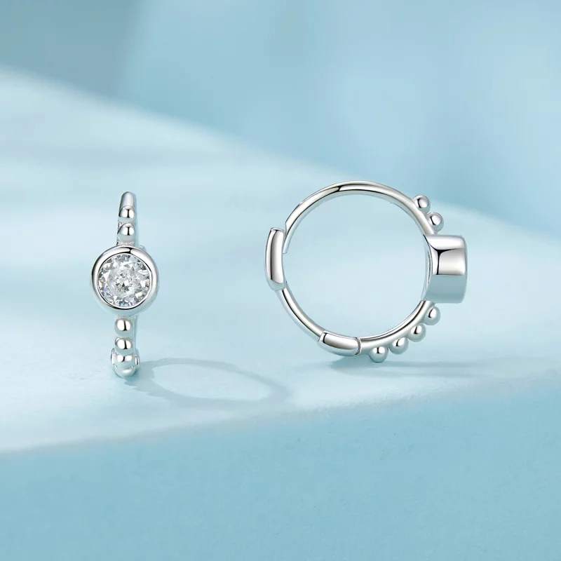 (image pour) Boucles d'oreilles perles en argent sterling simple style PANDORA - SCE1731 - Afficher 2