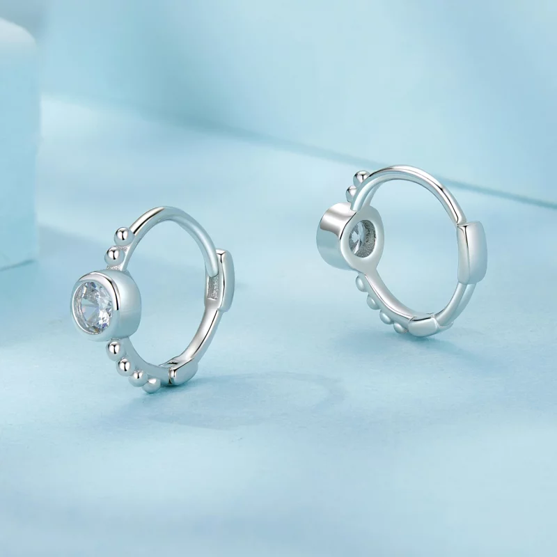 (image pour) Boucles d'oreilles perles en argent sterling simple style PANDORA - SCE1731 - Afficher 3