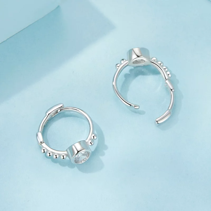 (image pour) Boucles d'oreilles perles en argent sterling simple style PANDORA - SCE1731 - Afficher 4