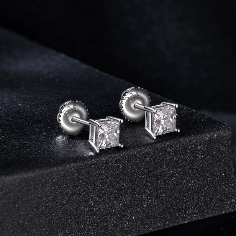 (image pour) Boucles d'oreilles Princesse Moissanite Style PANDORA (Deux Certificats) - MSE04 - Afficher 2