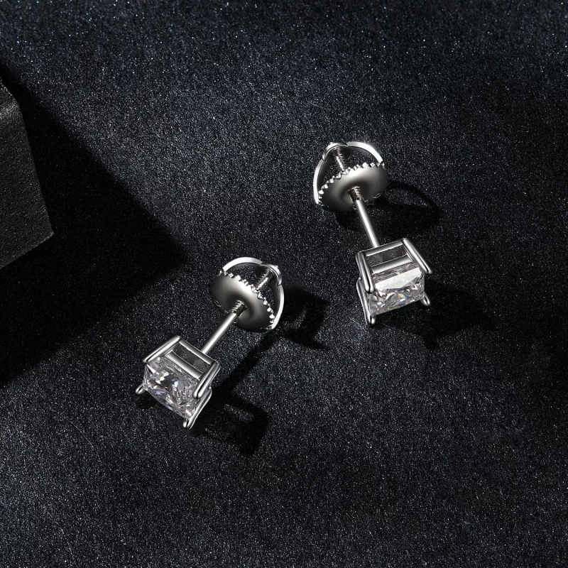 (image pour) Boucles d'oreilles Princesse Moissanite Style PANDORA (Deux Certificats) - MSE04 - Afficher 3