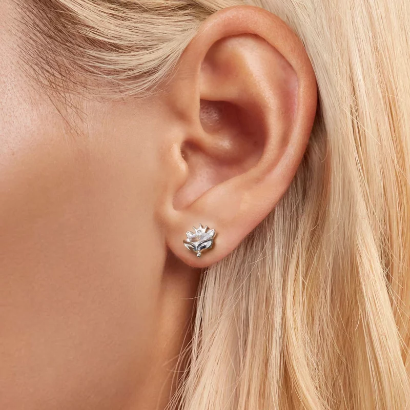 (image pour) Boucles d'oreilles Princesse Renard Couronné Style PANDORA - SCE1708 - Afficher 5