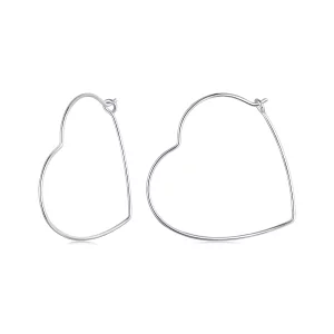 (image pour) Boucles d'oreilles simples en forme de cœur style PANDORA - SCE1711