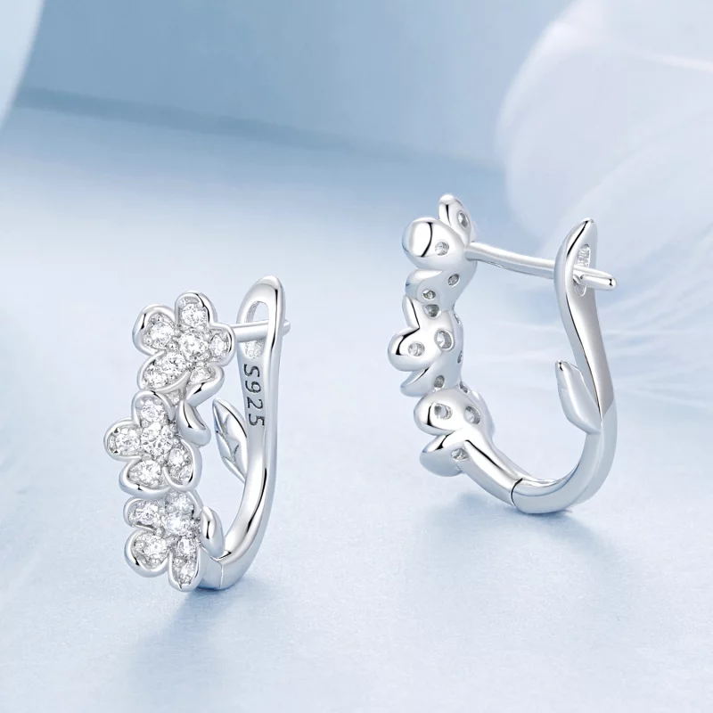 (image pour) Boucles d'oreilles style PANDORA Fleur - BSE982 - Afficher 3