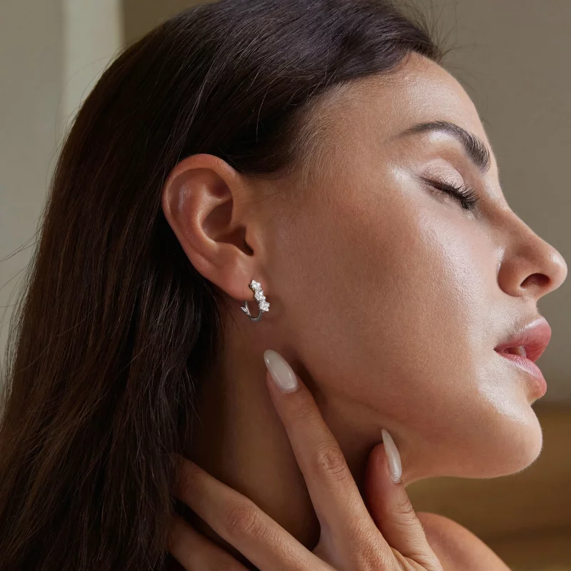 (image pour) Boucles d'oreilles style PANDORA Fleur - BSE982 - Afficher 7