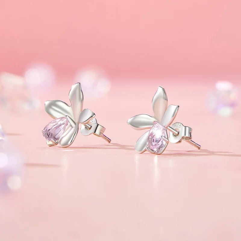 (image pour) Boucles d'oreilles style PANDORA Fleur Rose - SCE1723 - Afficher 2