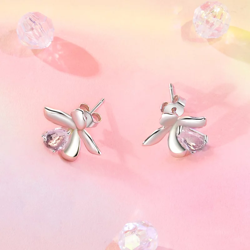 (image pour) Boucles d'oreilles style PANDORA Fleur Rose - SCE1723 - Afficher 3