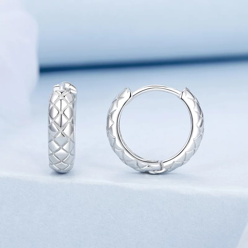 (image pour) Boucles d'oreilles style PANDORA à motif diamant - BSE983 - Afficher 2