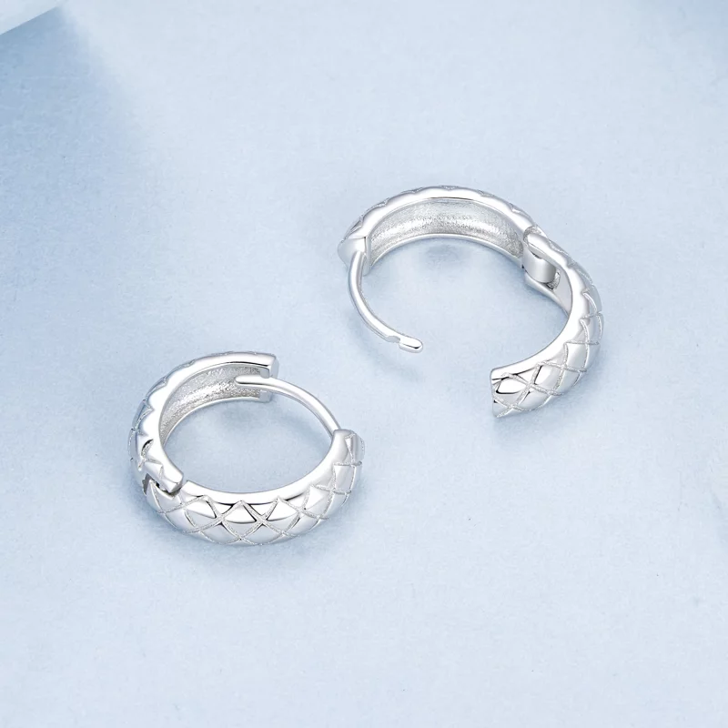 (image pour) Boucles d'oreilles style PANDORA à motif diamant - BSE983 - Afficher 4