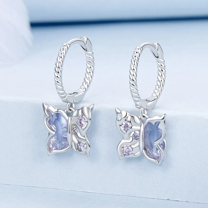(image pour) Boucles d'oreilles style PANDORA Papillon - BSE986 - Afficher 2