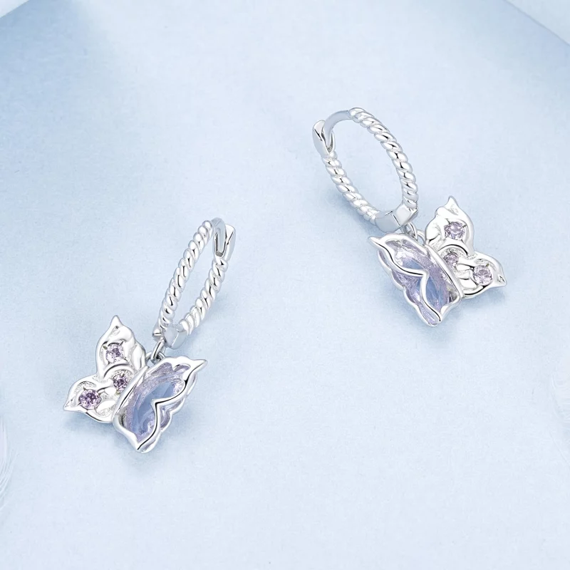(image pour) Boucles d'oreilles style PANDORA Papillon - BSE986 - Afficher 3