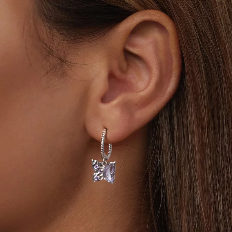 (image pour) Boucles d'oreilles style PANDORA Papillon - BSE986 - Afficher 5