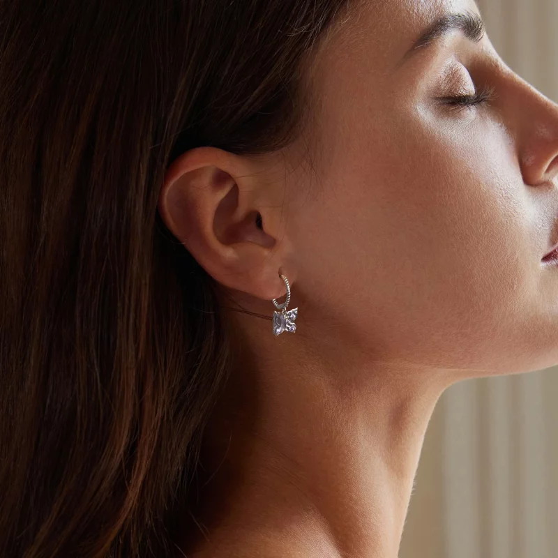 (image pour) Boucles d'oreilles style PANDORA Papillon - BSE986 - Afficher 7