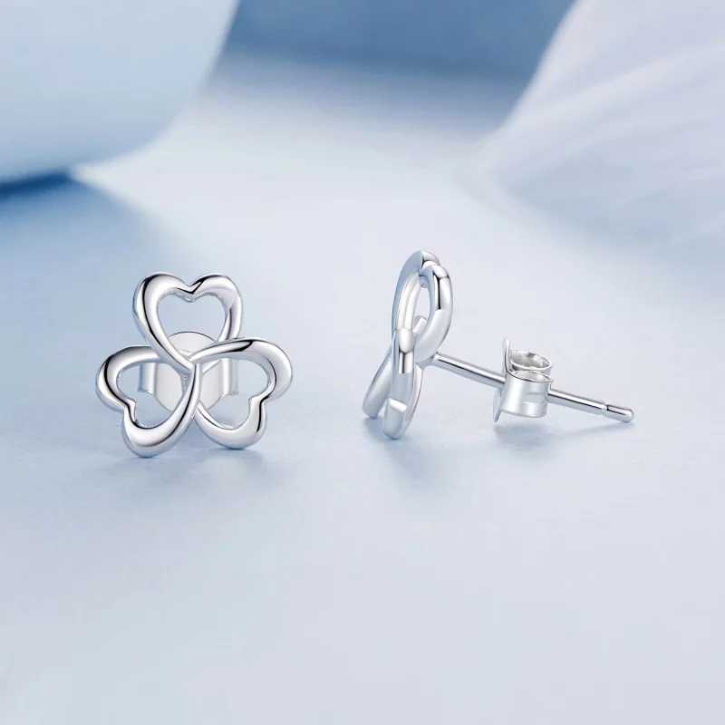 (image pour) Boucles d'oreilles style PANDORA Trèfle - BSE999 - Afficher 4