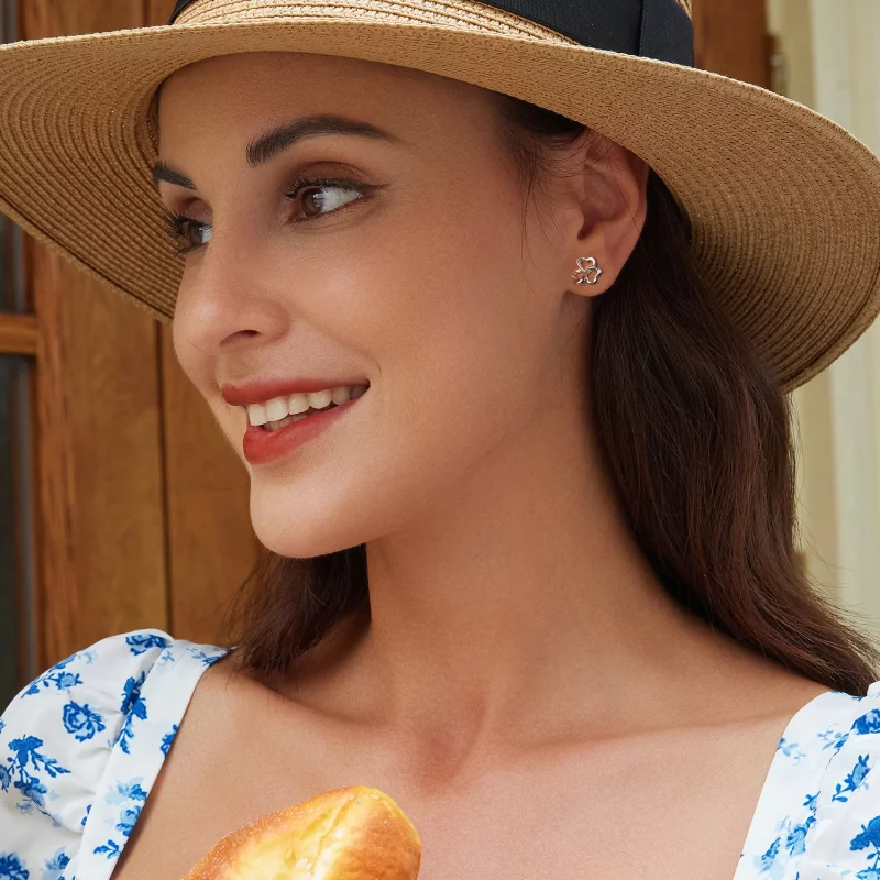 (image pour) Boucles d'oreilles style PANDORA Trèfle - BSE999 - Afficher 8