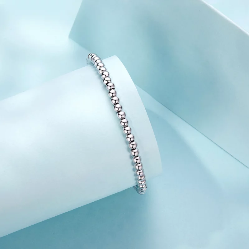 (image pour) Bracelet Chaîne de Base DIY en Perles d'Argent Style PANDORA - SCB267 - Afficher 2