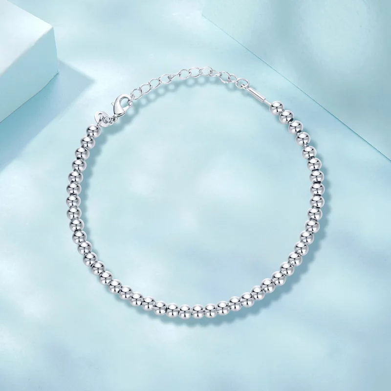 (image pour) Bracelet Chaîne de Base DIY en Perles d'Argent Style PANDORA - SCB267 - Afficher 3