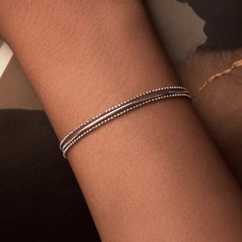 (image pour) Bracelet Simple à Trois Élégants PANDORA Style - BSB164 - Afficher 7