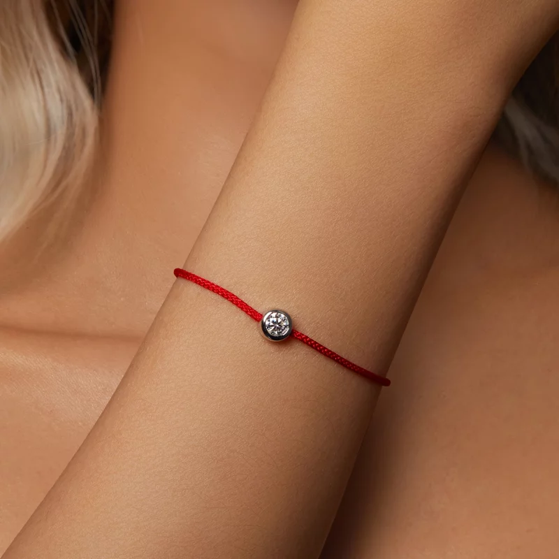 (image pour) Bracelet Style PANDORA en Moissanite Exquis avec Cordon Rouge (Un Certificat) - - Afficher 4