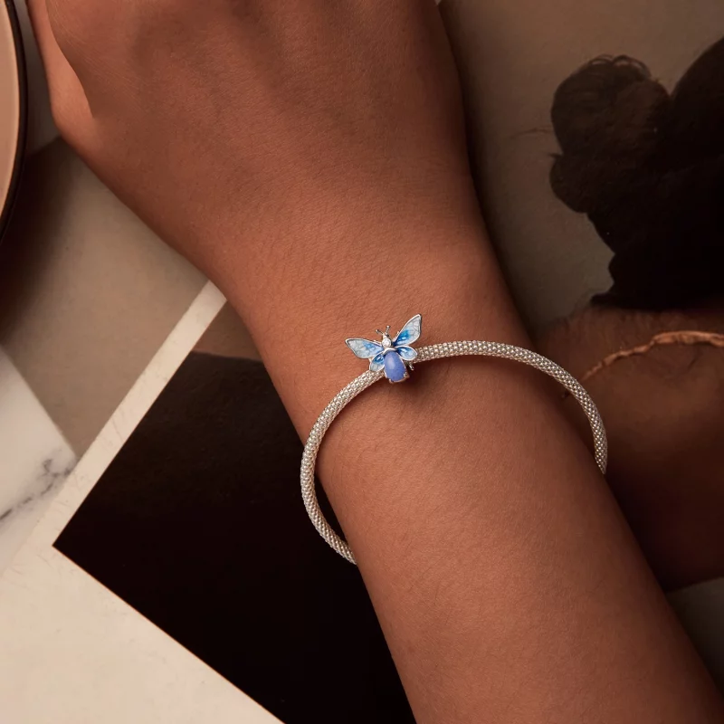 (image pour) Charme Abeille Bleu Lumineux Style PANDORA - SCC2734 - Afficher 2