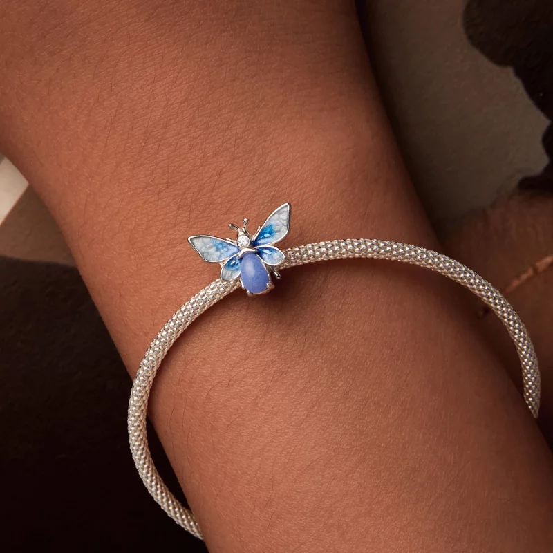 (image pour) Charme Abeille Bleu Lumineux Style PANDORA - SCC2734 - Afficher 3