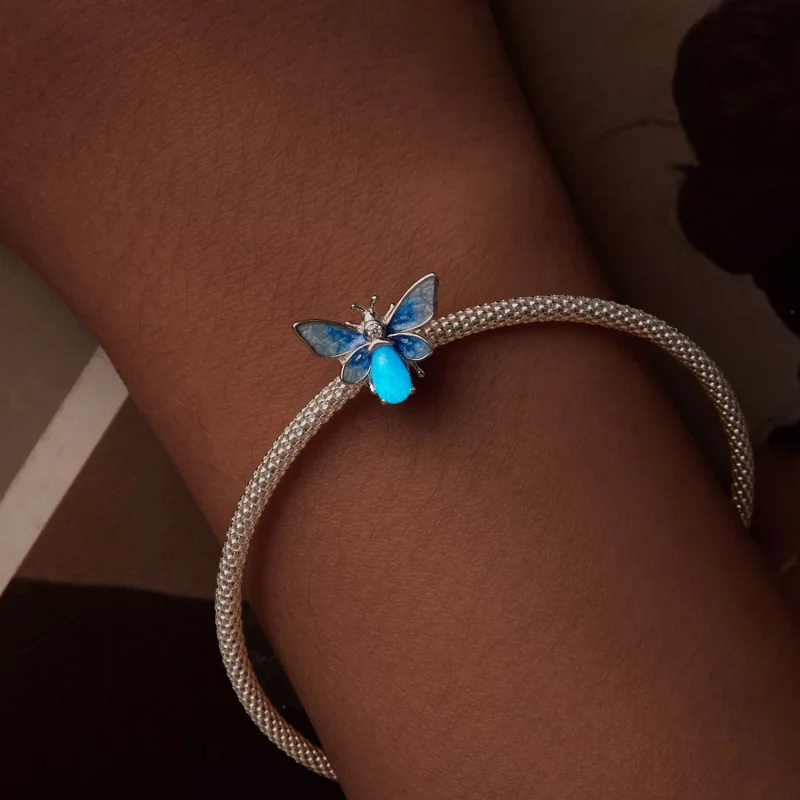 (image pour) Charme Abeille Bleu Lumineux Style PANDORA - SCC2734 - Afficher 5