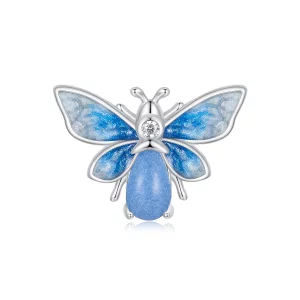 (image pour) Charme Abeille Bleu Lumineux Style PANDORA - SCC2734