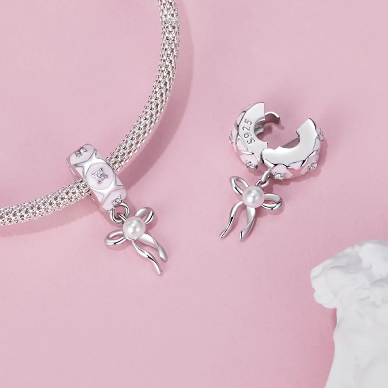 (image pour) Charme à Boucle de Positionnement Style PANDORA Nœud Ballet - SCC2763 - Afficher 5