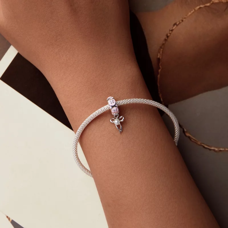 (image pour) Charme à Boucle de Positionnement Style PANDORA Nœud Ballet - SCC2763 - Afficher 6