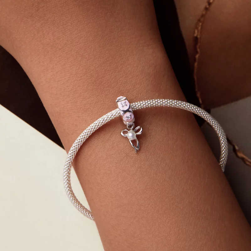 (image pour) Charme à Boucle de Positionnement Style PANDORA Nœud Ballet - SCC2763 - Afficher 7
