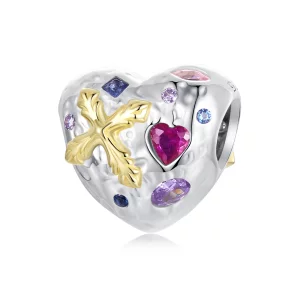(image pour) Charme Cœur Croix Vintage Style PANDORA - BSC1006