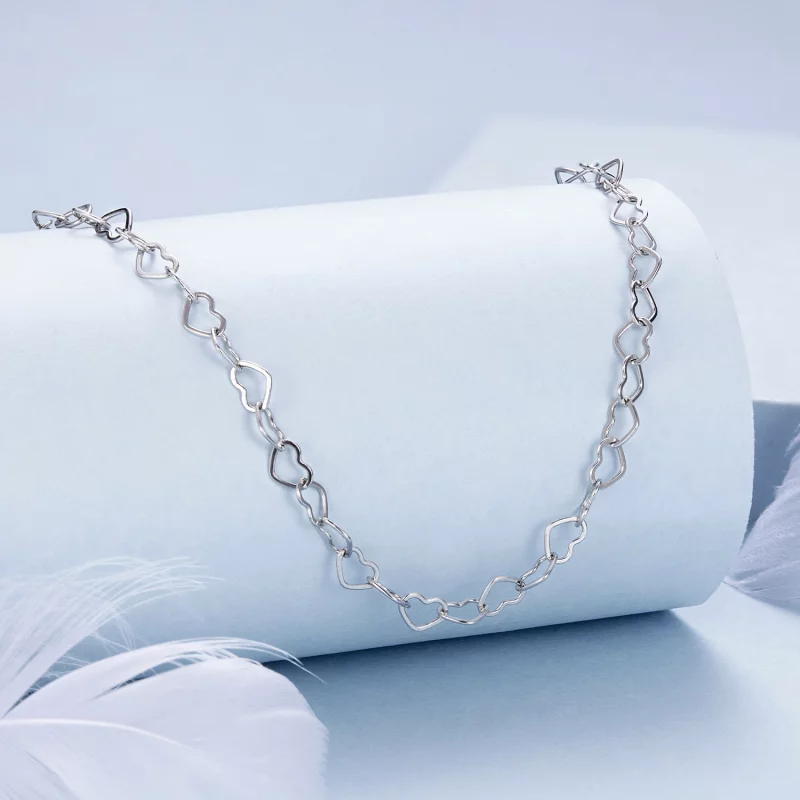 (image pour) Collier Chaîne Cœur Style PANDORA - BSA005 - Afficher 2